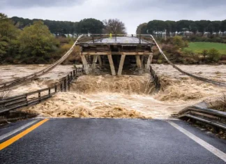 В Италии обрушился мост и наводнение: эвакуации в Молизе и сбои транспорта обрушение моста в Молизе Италия после сильных дождей и наводнения
